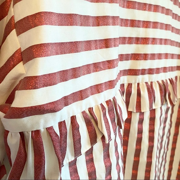 SOLD Red and off white stripped blouse - Picture 11 of 15
